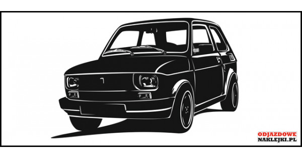 Fiat 126p na sciane czarny mat